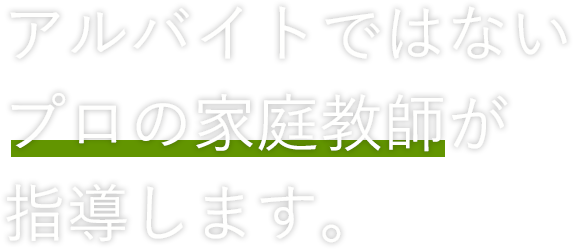 プロの家庭教師が指導します。